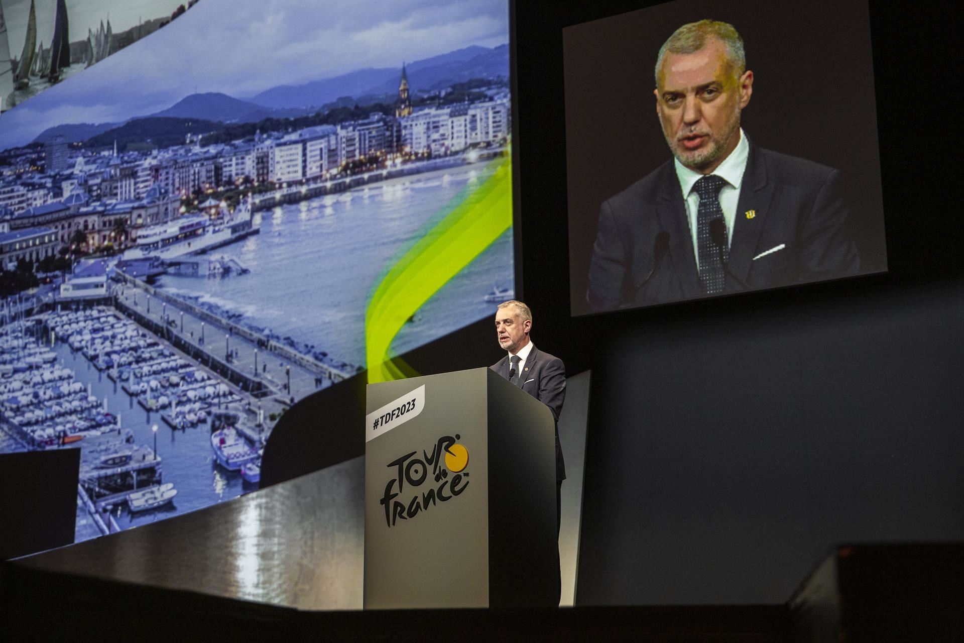 Tour de Francia 2023: intervención del lehendakari Iñigo Urkullu en el ...